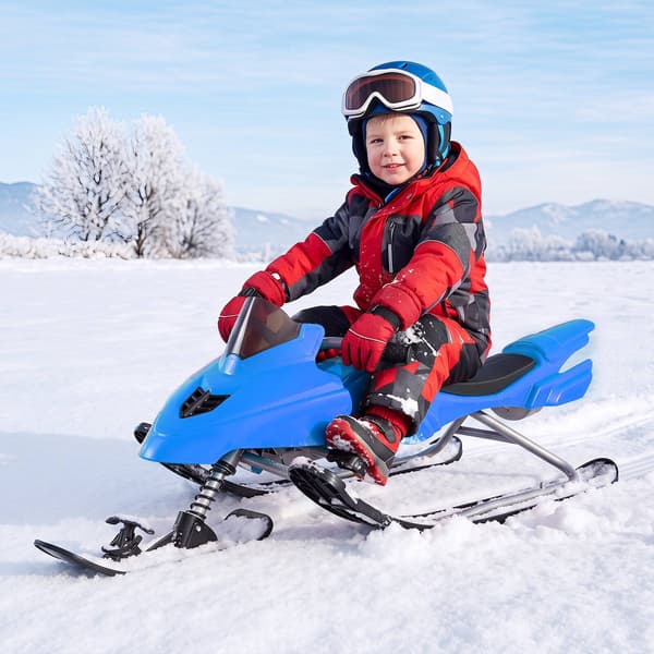 Børnesnow Racer-kælke med bremser og styring, 6-12 år