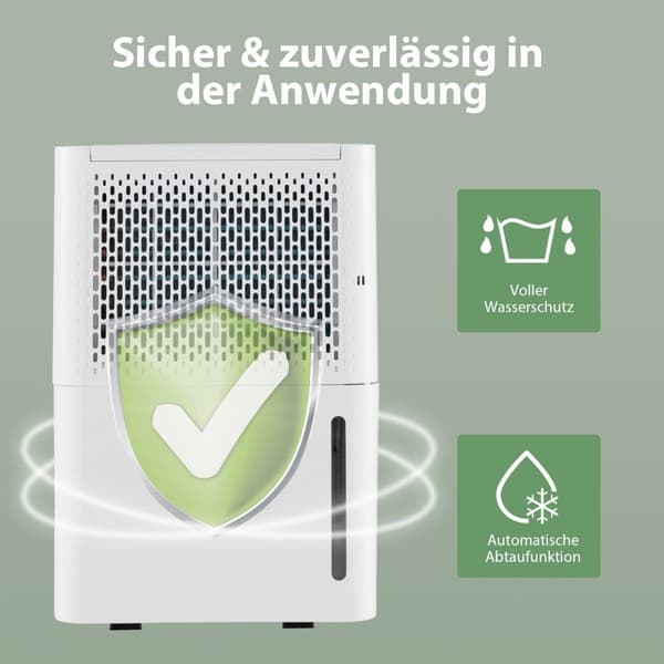 12L affugter med 24H timer, 2,2L tank til 10-15m² rum
