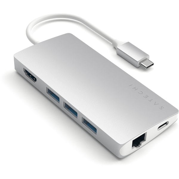 Satechi USB-C Multi-Port Adapter 4K Gigabit Ethernet V2 - adapteri, silver
