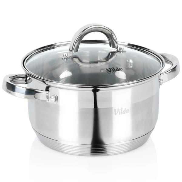 Rostfri kastrull med glaslock, 20 cm, 3,4 l