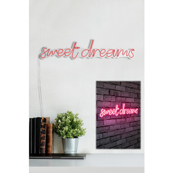 Koristeellinen muovinen led-valaistus Sweet Dreams - vaaleanpunainen