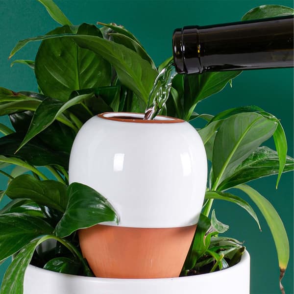 Leravattenkoner med lock, 350ml, set om 2, vita