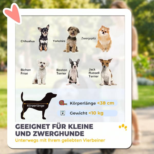 Hundeklapvogn, Sammenklappelig, Netvinduer, Op til 10 kg, Grå