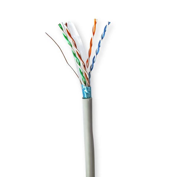 Netværkskabel Roll | CAT6 | Solid | F/UTP | CCA | 50.0 m | Indendørs | Runde | PVC | Grå | Gaveæske