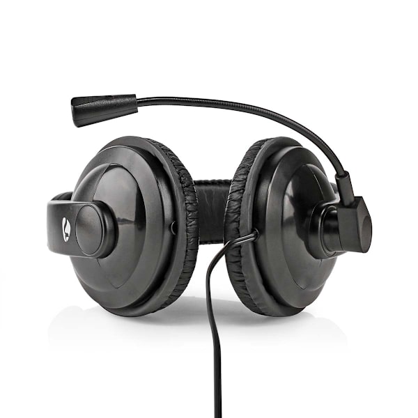 PC-headset | Over-Ear | Stereo | 1x 3.5 mm / 2x 3.5 mm | Fold-Away Mikrofon | Sort