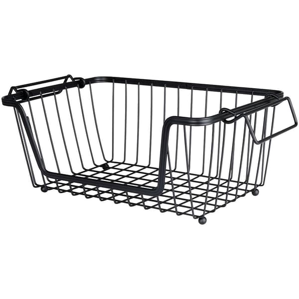 Frukt- och Grönsakskorg i Svart Metall, Stapelbar