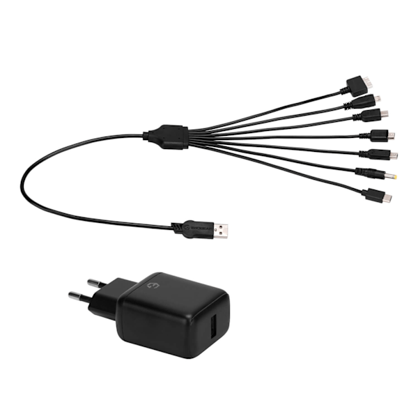 EGOGEAR 7in1 Cable SCH7 AC-adapteri retrokonsoleille musta
