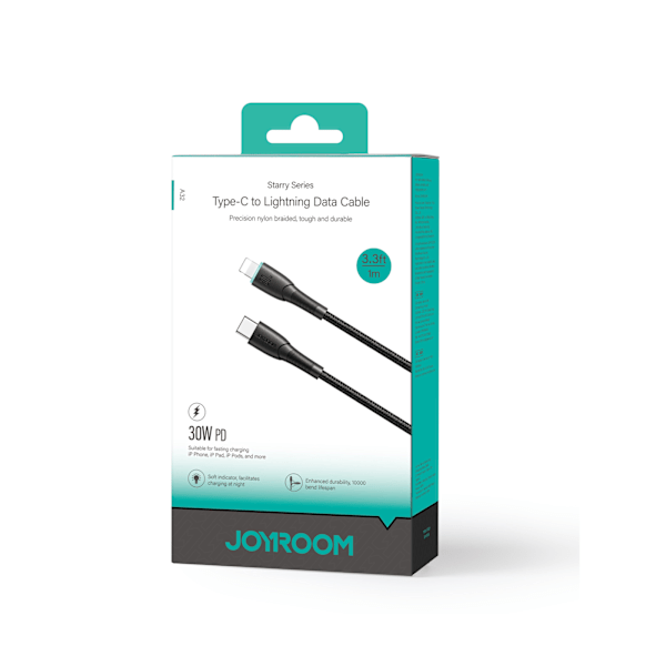 iPhone Starry Series USB-C kaapeli - Lightning 30W 1m musta