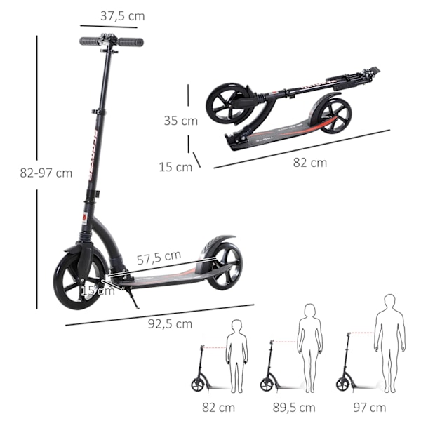 Barnskoter Sparkcykel Med Stötdämpning, Hopfällbar, Höjdjusterba