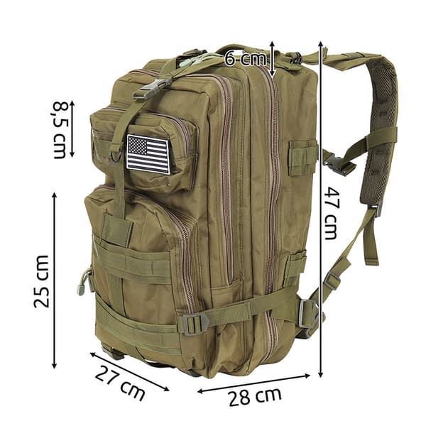 XL militær rygsæk, grøn