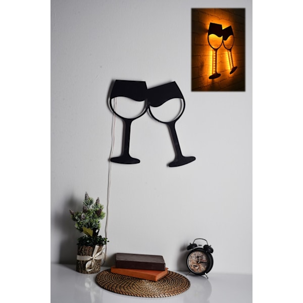 Dekorativ LED-belysning Vinglas - Gul