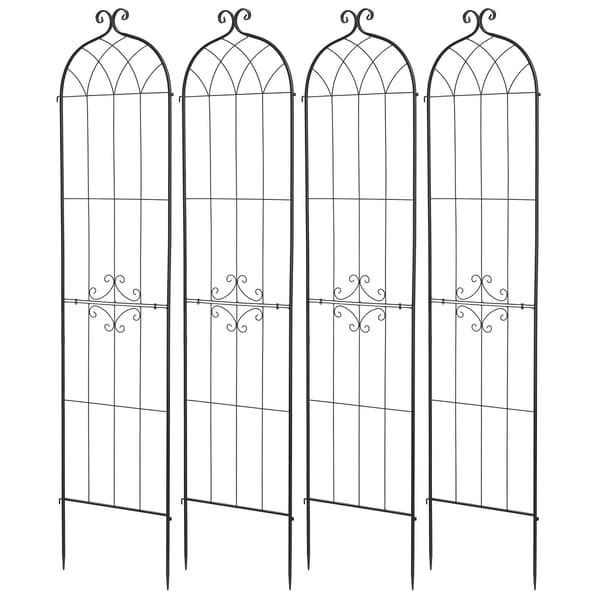Rose Trellis 4-pack, 220 x 52,5 cm pulverlackerat stål