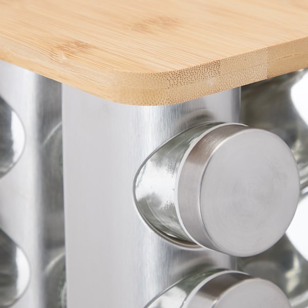 Roterende krydderikarrusel med 16 glas