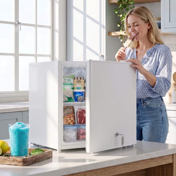 35L kompakt vit minifrys, justerbar termostat