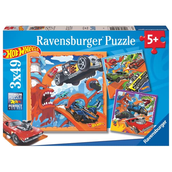 Hot Wheels-pussel, 3 set med 39 bitar i varje