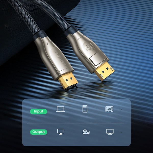 Kabel DisplayPort kabel slitstark flexibel DP112 DP1.4 8K 3m svart