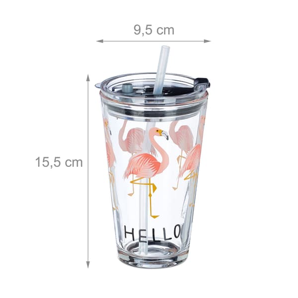 4 lasipullon setti Flamingo