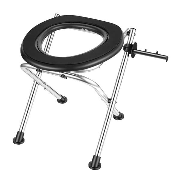 Bærbart campingtoilet, foldbart rustfrit stål, 160 kg