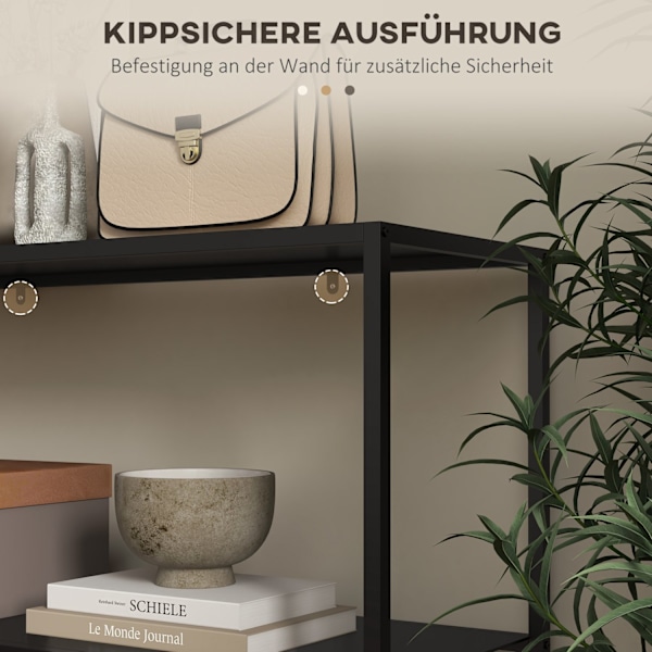 Konsolbord Med 2 Niveauer, Gangbord, Sidebord Af Stål, Med Spidsbeskyttelse, 90X30X75 Cm