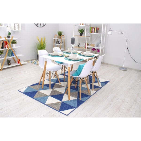 Rektangulärt matbord i trä 120cm x 80cm - vitt