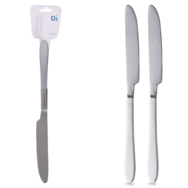 To rustfri middagsknive 24 cm, tåler opvaskemaskine