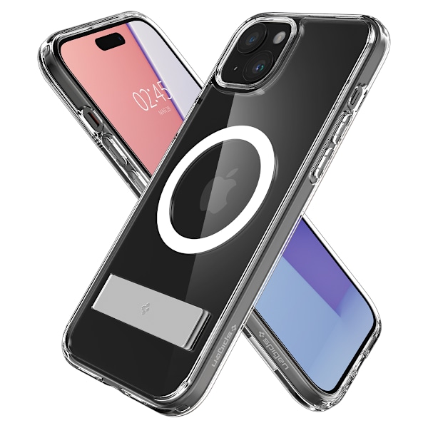Ultra Hybrid S MagSafe fodral med stativ för iPhone 15 Plus, transparent