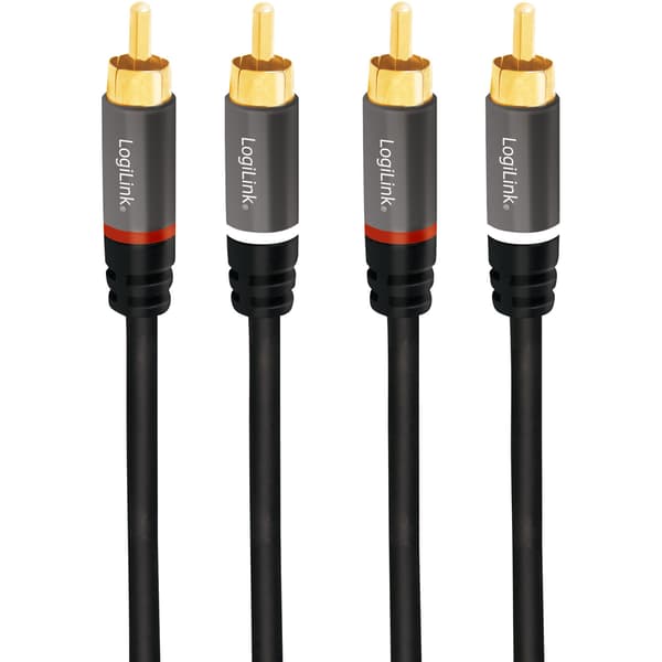 RCA-lydkabel, 2x RCA-han til 2x RCA-han, 0,5 m, guldbelagt