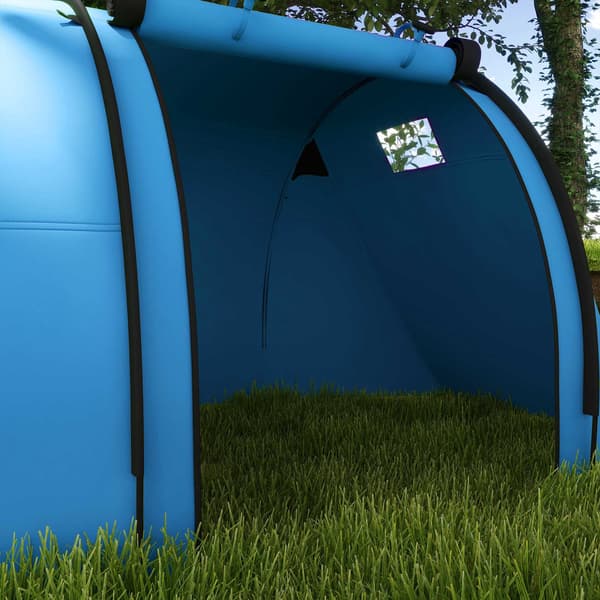 Campingtelt til 4 personer, vandtæt, design med 2 rum
