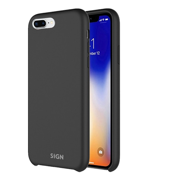 SiGN Liquid Silikonfodral till iPhone 7 & 8 Plus - Svart