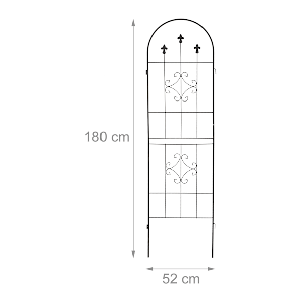 Trellis 180 cm sæt af 2 sorte