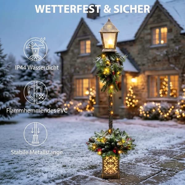 Udendørs julelanterne med 50 varme hvide LED'er, 150 cm