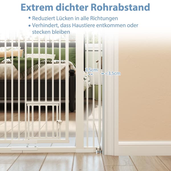 Extra hög husdjursgrind, metall, 77-104 cm bred, 171 cm hög