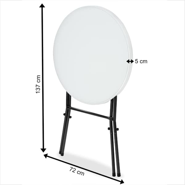 Hopfällbart barbord, vitt, 110x75 cm, metallram