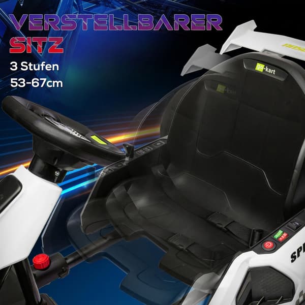 Elektrisk børne-gokart med drifttilstand og justerbart sæde
