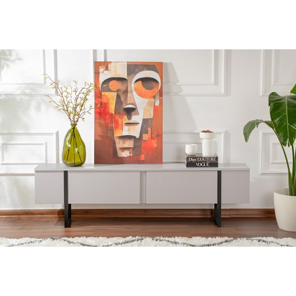 TV Stand Serenity - Grå, Sort
