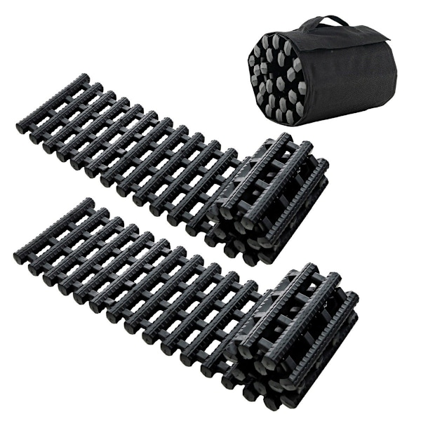 2-pack däck dragmattor med väska nödhjälpmedel svart 98 x 21 x 2,8 cm