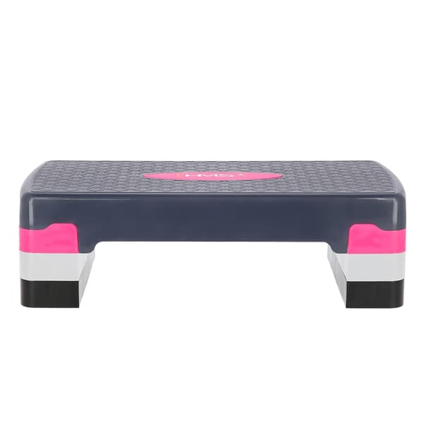 Aerobic Step Platform, vaaleanpunainen/harmaa, säädettävä korkeus