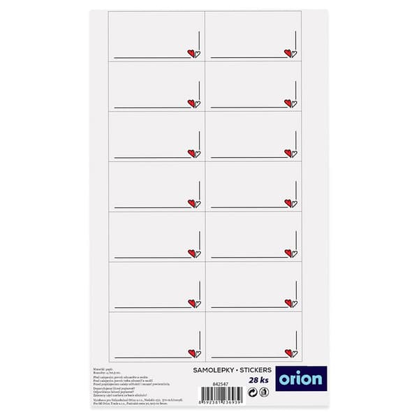 Krukkeetiketter, hjerteform, 28 stk