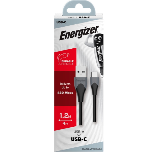 Energizer Classic - USB-A till USB-C anslutningskabel 1,2 m (sva