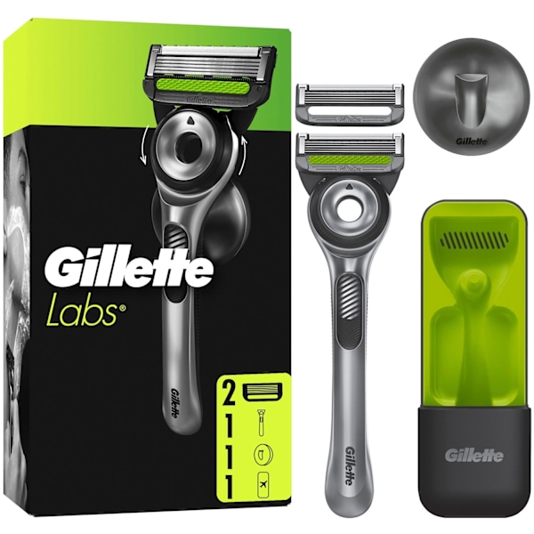 Razor Labs + 2 partakoneen terää, magneettiteline ja matkalaukku