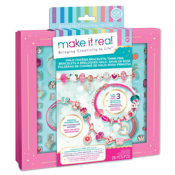 Make It Real Diy Halo Charms -rannekorusarja "Think Pink"