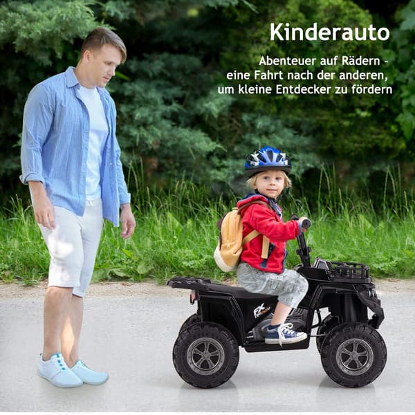 6V Børne Elektrisk ATV med MP3 & LED Lys, Sort