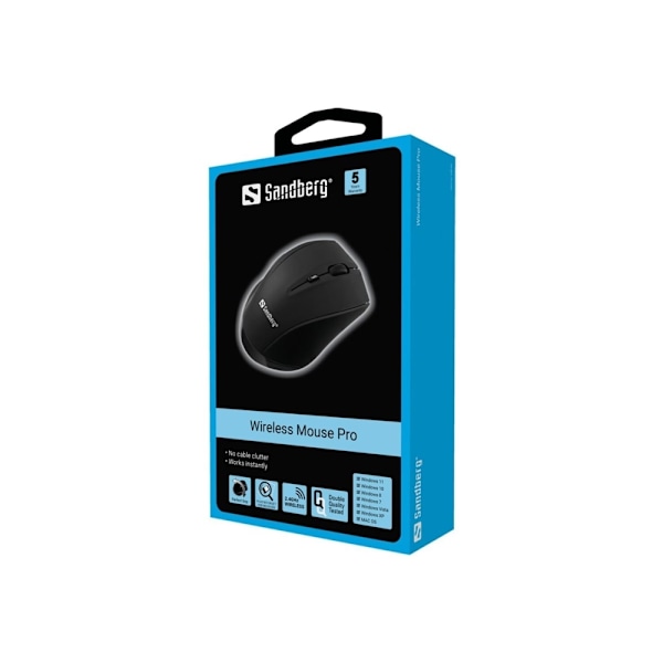 Sandberg Pro - Hiiri - 5 painiketta - langaton - 2,4 GHz - langaton USB-vastaanotin
