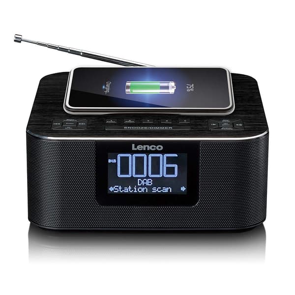 DAB+ Bluetooth-clockradio med trådløs opladning