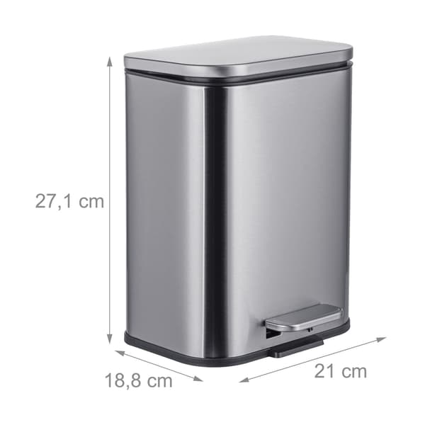 Papperskorg, 5 l, mjukstängande, fingeravtryckssäker
