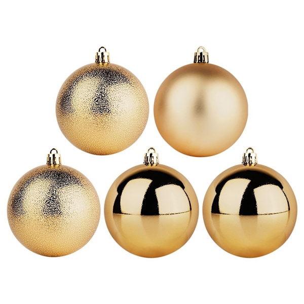 Sprængsikre julekugler guld 8 cm 5 stk.