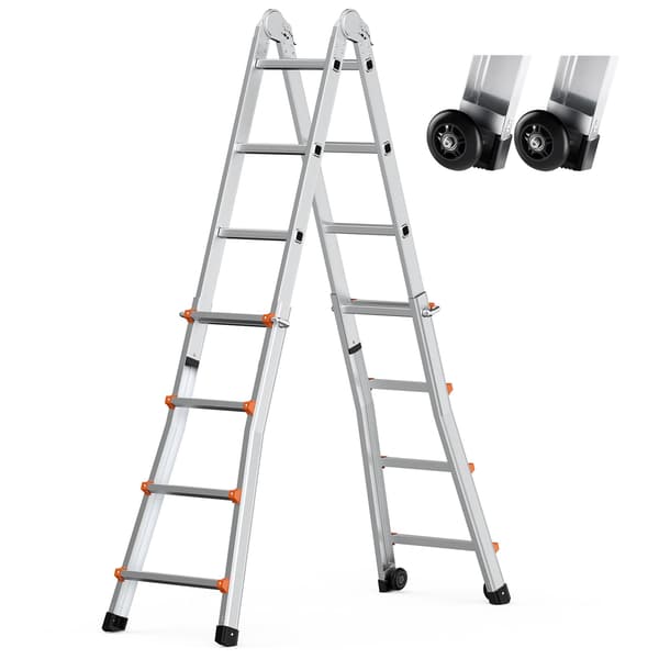 Teleskopisk A-rammestige, 4,3 m aluminium, 145 kg