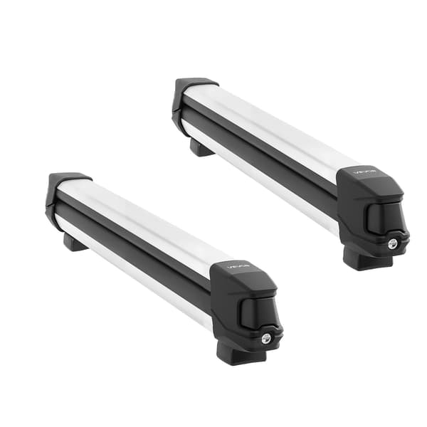 Takräcke för skidor och snowboard, låsbart, 2-pack aluminium