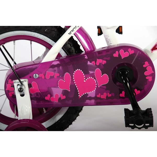 Heart Cruiser børnecykel - piger - 12 tommer - hvid/lilla