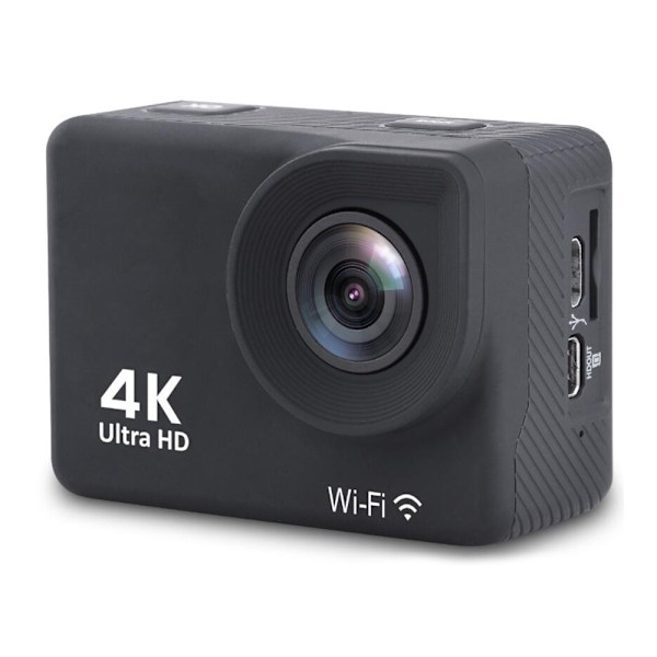 4K Full HD Wi-Fi 16Mpx sportkamera, vattentät, vidvinkel + tillbehör, svart